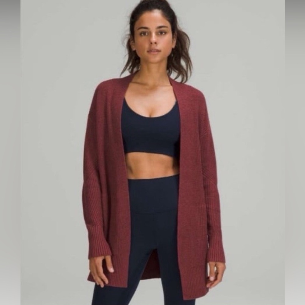 Lululemon Cashlu Sweater Wrap Heathered Mulled Wine Size size xs/sm